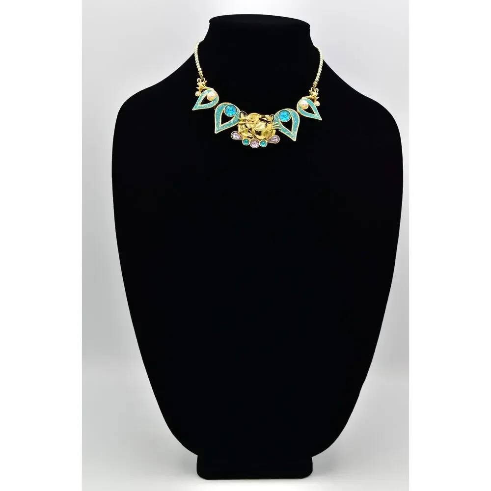 Disney Store London Necklace Princess Jasmine Aladdin Raja Crystal Gold BinBJ